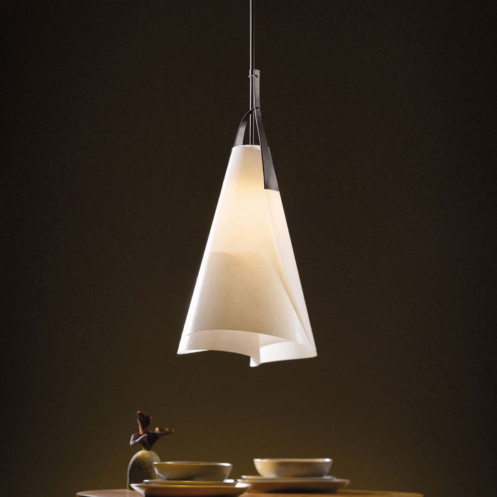 Mobius Tall Pendant Light in dining room.