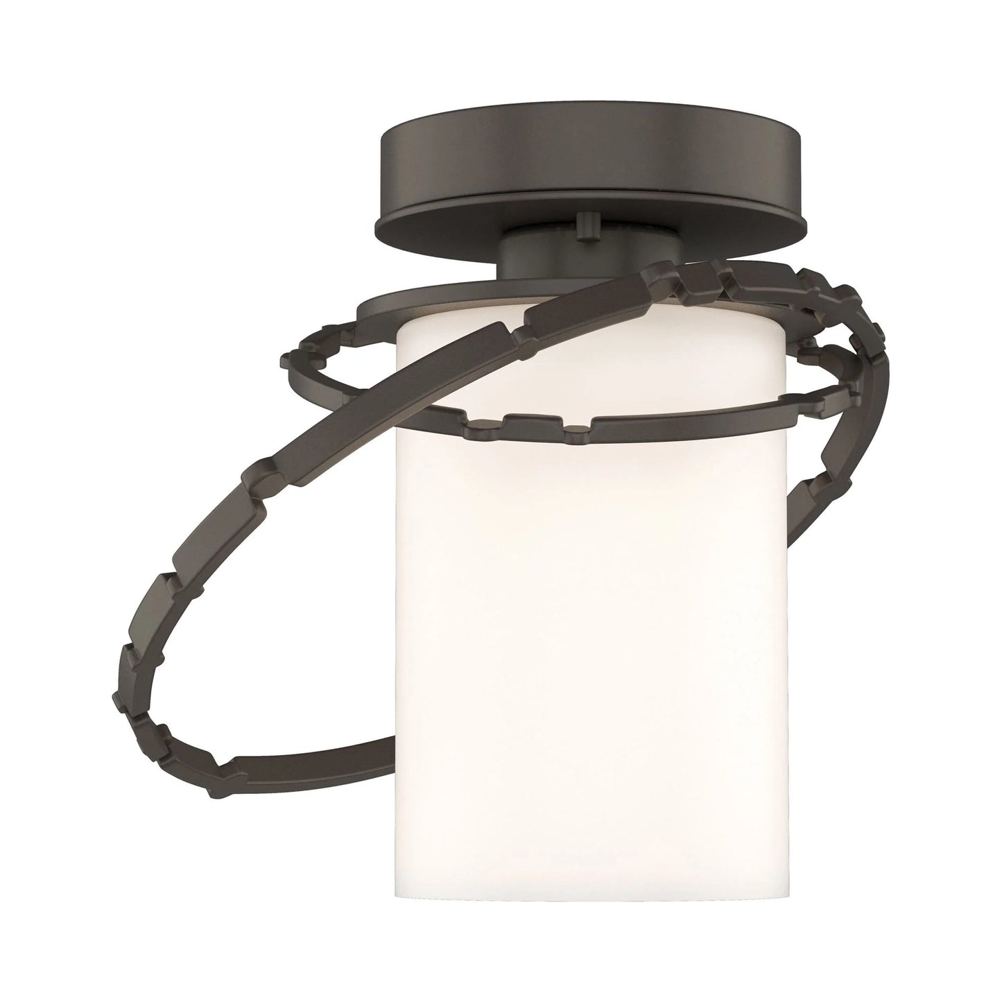 Olympus Outdoor Semi Flush Ceiling Light in Coastal Dark Smoke.