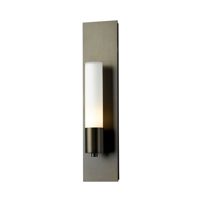 Pillar Wall Light in 1-Light/Mahogany/Opal Glass.