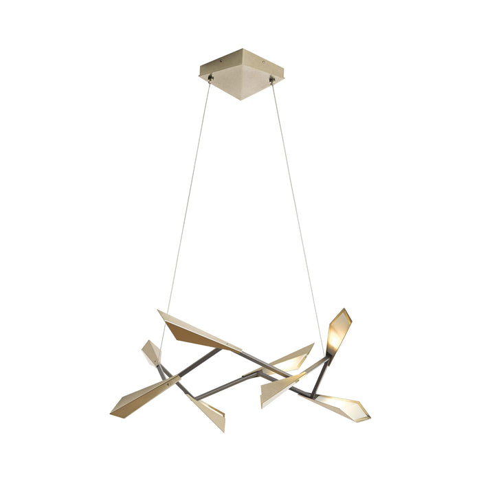 Quill LED Pendant Light in Vertical/Soft Gold.