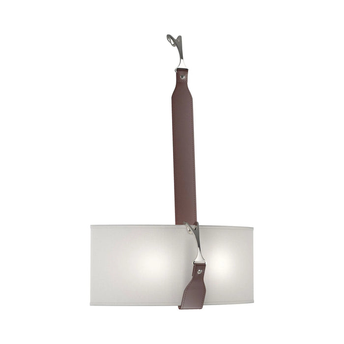 Saratoga LED Wall Light in Natural Anna/Leather British Brown.