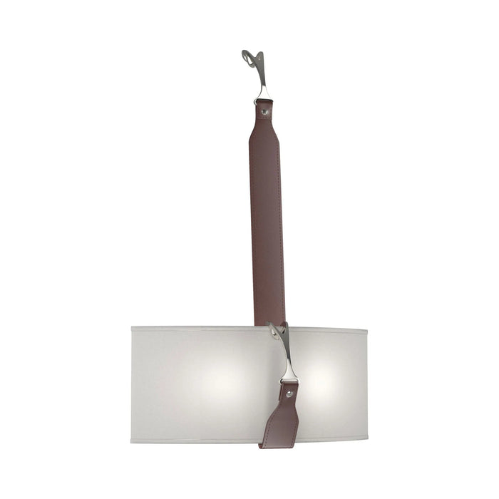 Saratoga LED Wall Light in Light Grey/Leather British Brown.