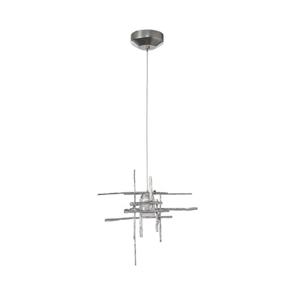 Tura Mini Pendant Light in Sterling/Frosted Glass.
