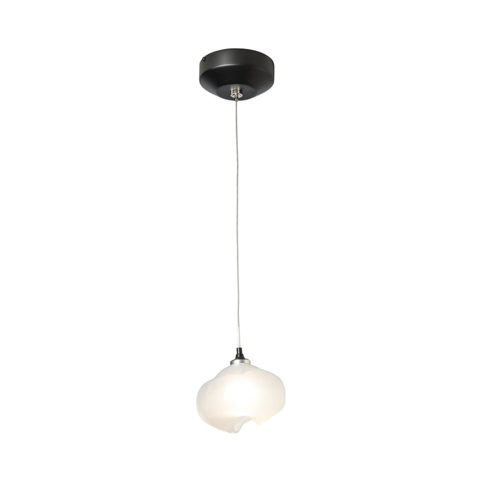 Ume Mini Pendant Light in Black/Frosted Glass.