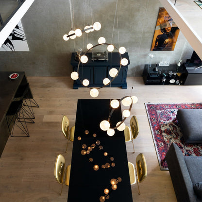 Hubble Bubble Chandelier in dining room.