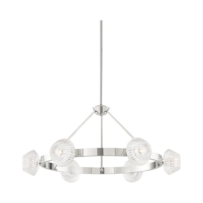Barclay Chandelier in Polished Nickel (6-Light).