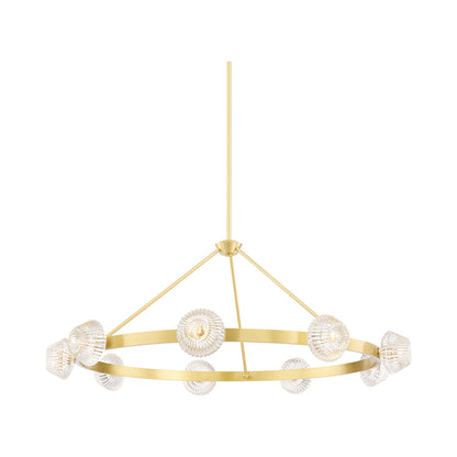 Barclay Chandelier in Aged Brass (9-Light).