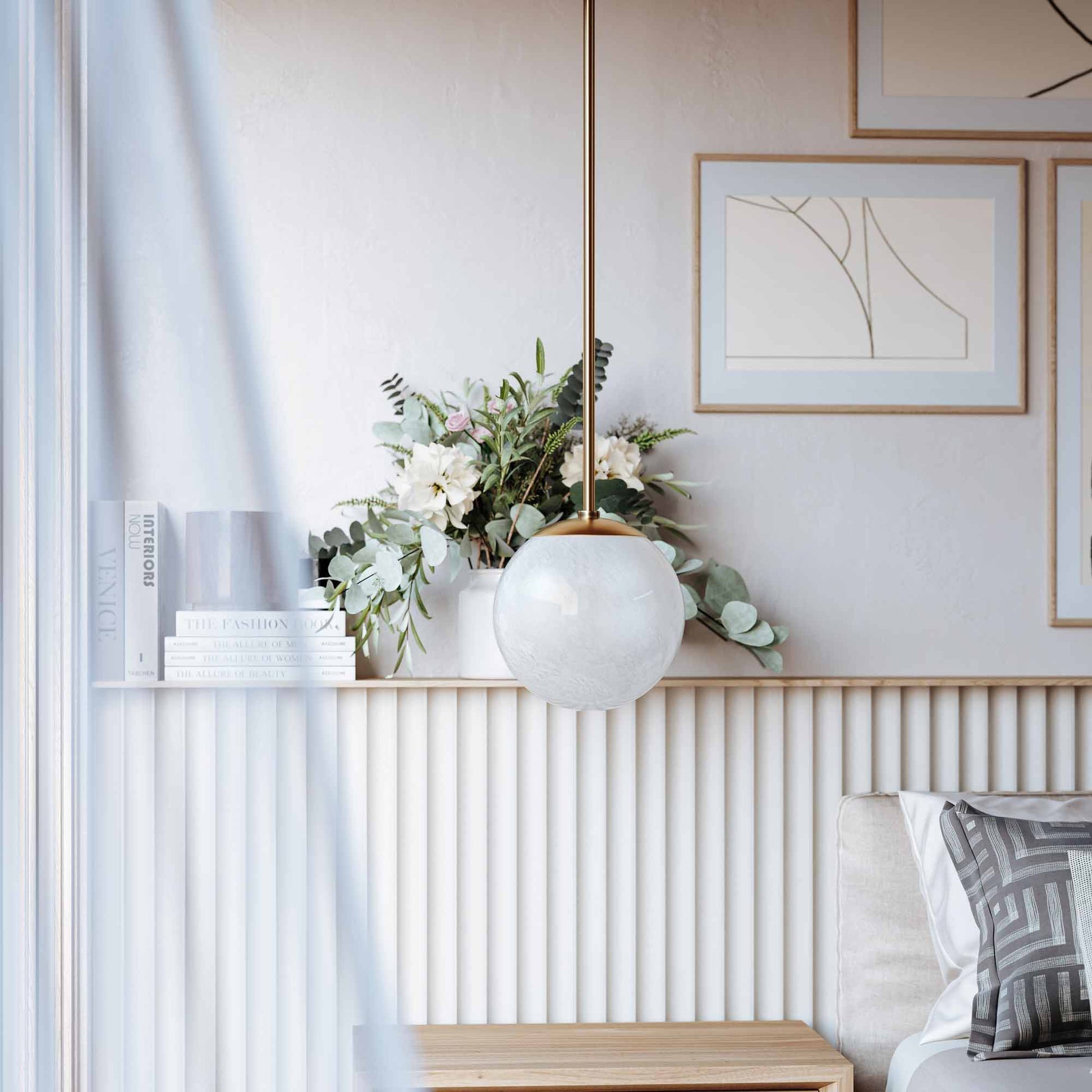 Burlington Pendant Light in bedroom.