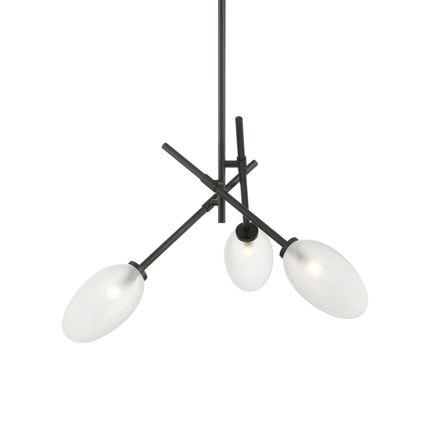 Alberton Chandelier in Black Brass (3-Light).