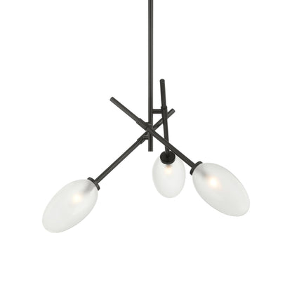 Alberton Chandelier in Black Brass (3-Light).