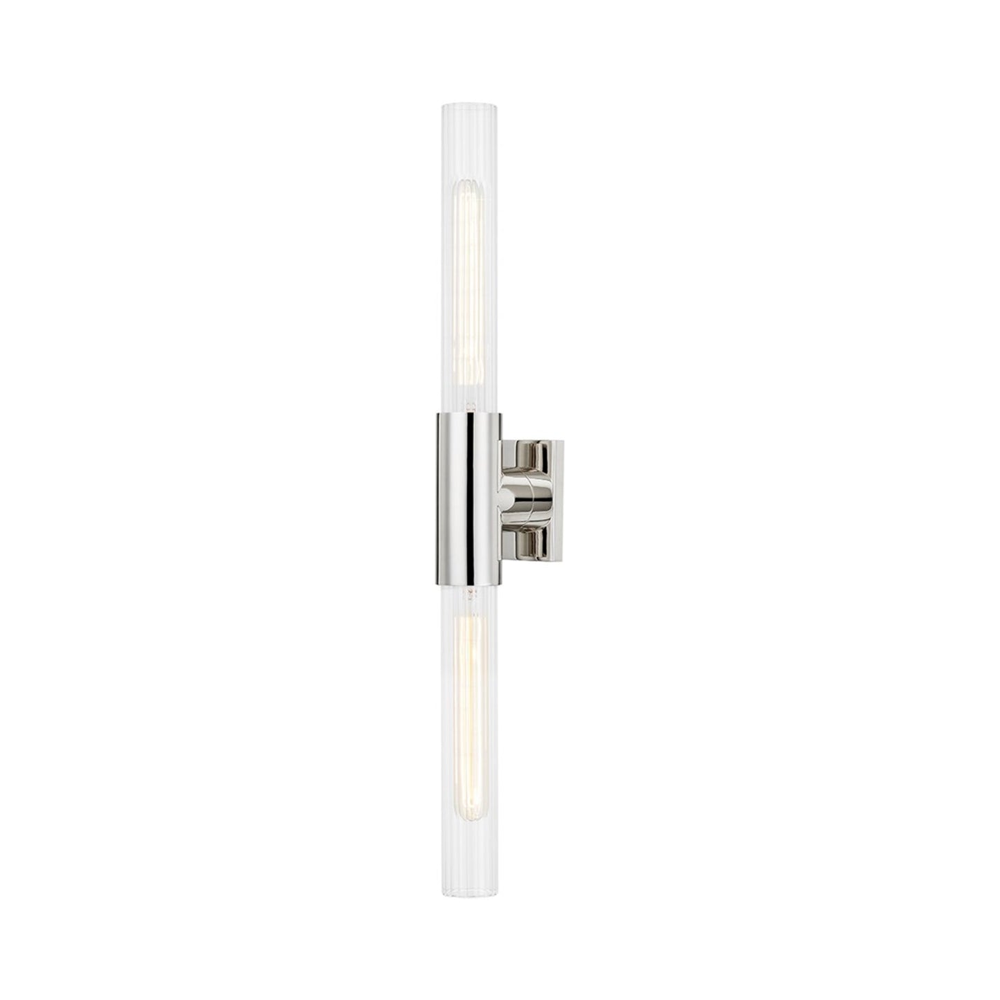 Asher Vanity Wall Light in Polished Nickel.