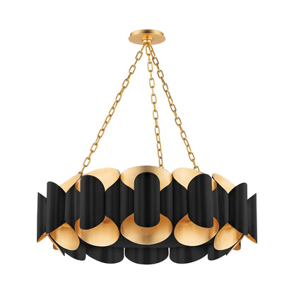 Banks Chandelier in Gold Leaf/Black.