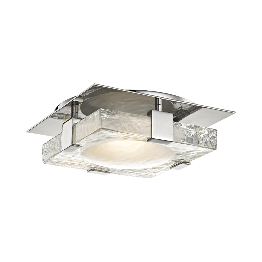 Bourne LED Flush Mount Ceiling Light in Polished Nickel.