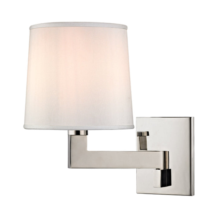Fairport Swing Arm Wall Light in Polished Nickel.