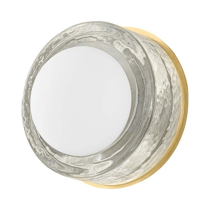 Mackay Round LED Wall Light in Aged Brass.