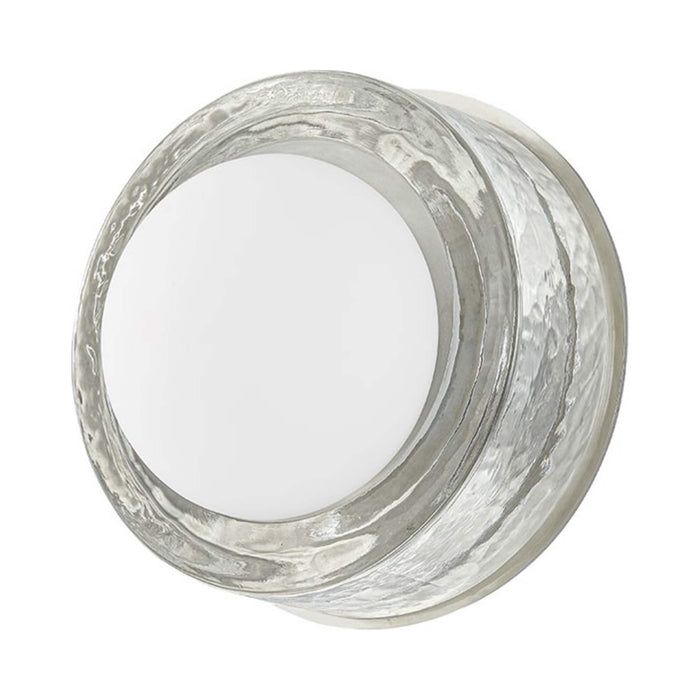 Mackay Round LED Wall Light in Polished Nickel.