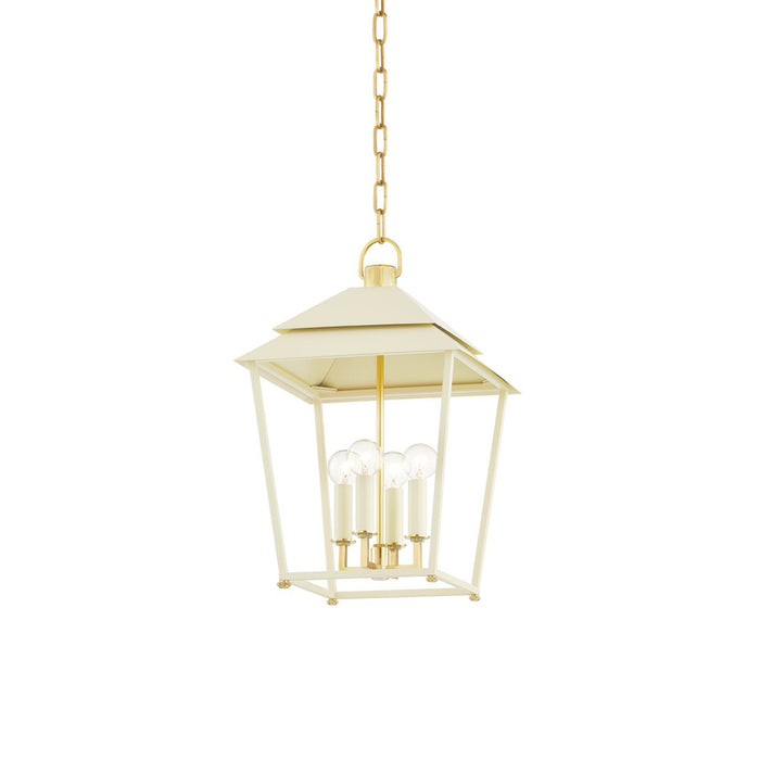 Natick Pendant Light in Aged Brass/Soft Sand (Small).