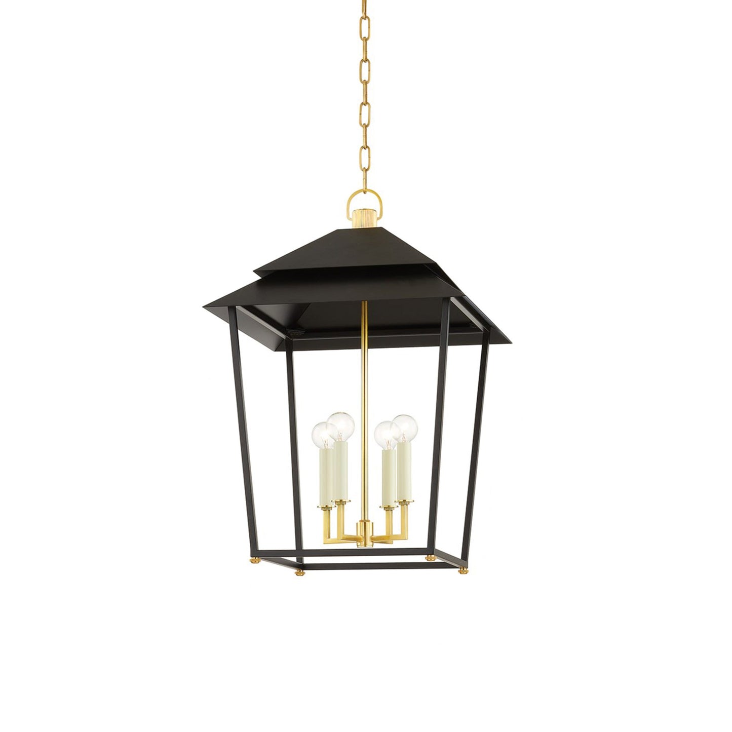 Natick Pendant Light in Aged Brass/Soft Black (Medium).