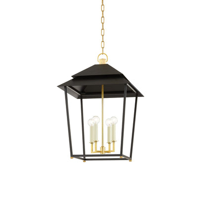 Natick Pendant Light in Aged Brass/Soft Black (Medium).
