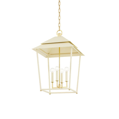Natick Pendant Light in Aged Brass/Soft Sand (Medium).