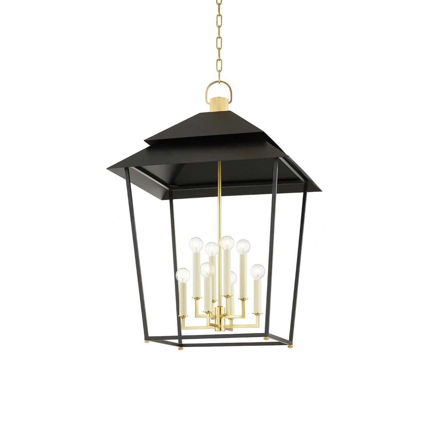 Natick Pendant Light in Aged Brass/Soft Black (Large).