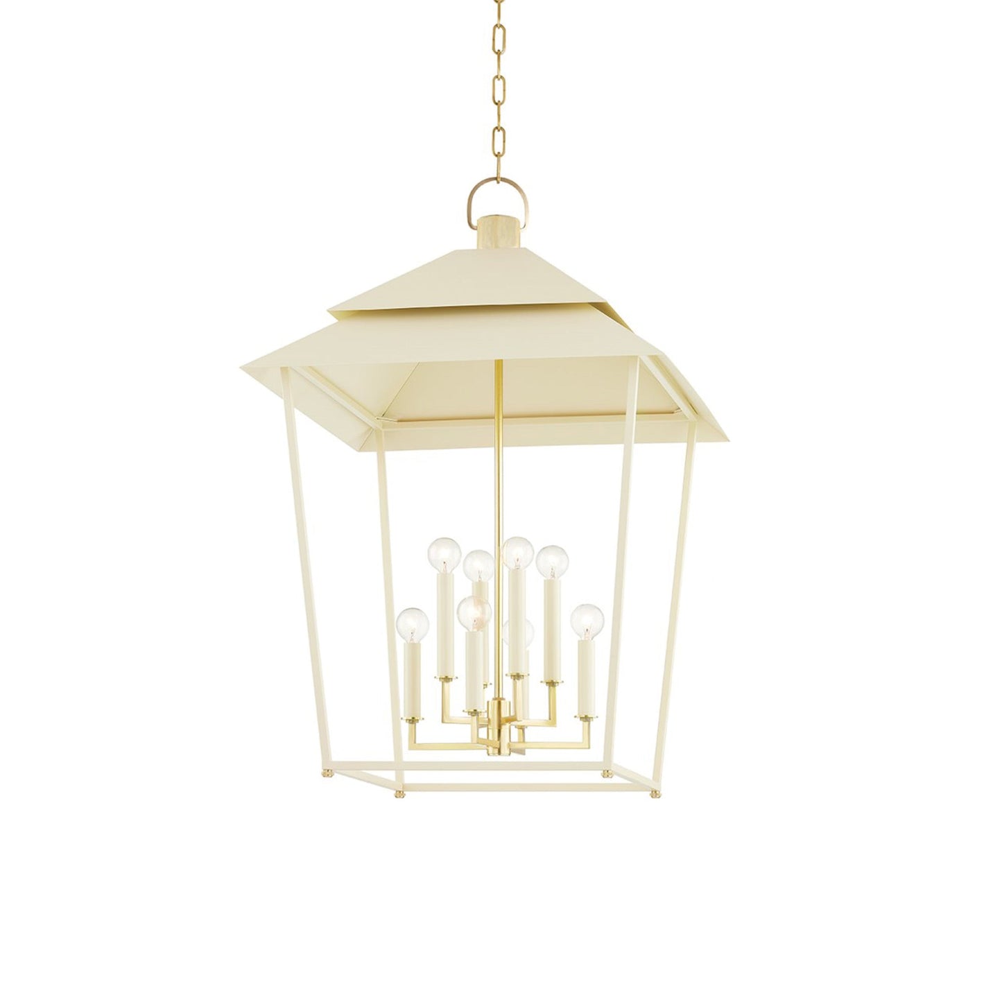 Natick Pendant Light in Aged Brass/Soft Sand (Large).