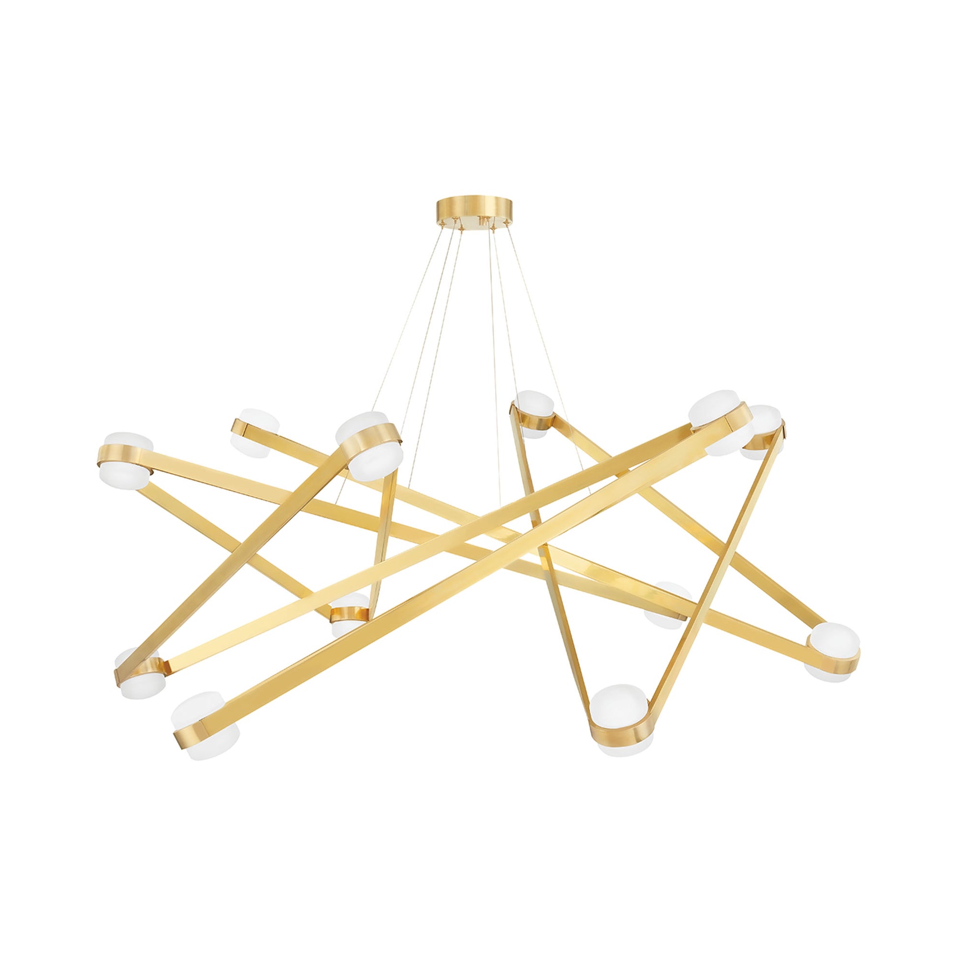 Orbit LED Chandelier in Aged Brass (12-Light).