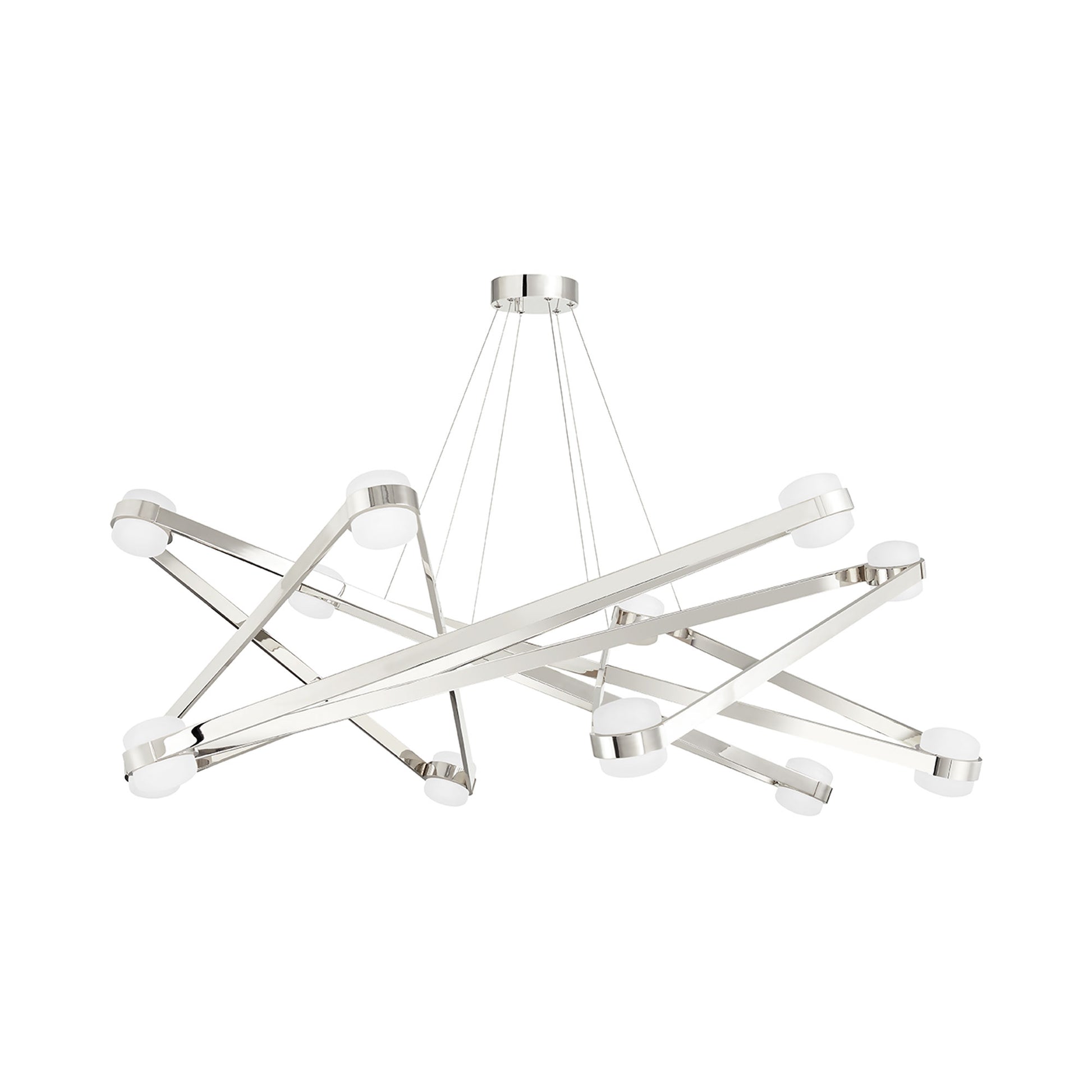 Orbit LED Chandelier in Polished Nickel (12-Light).