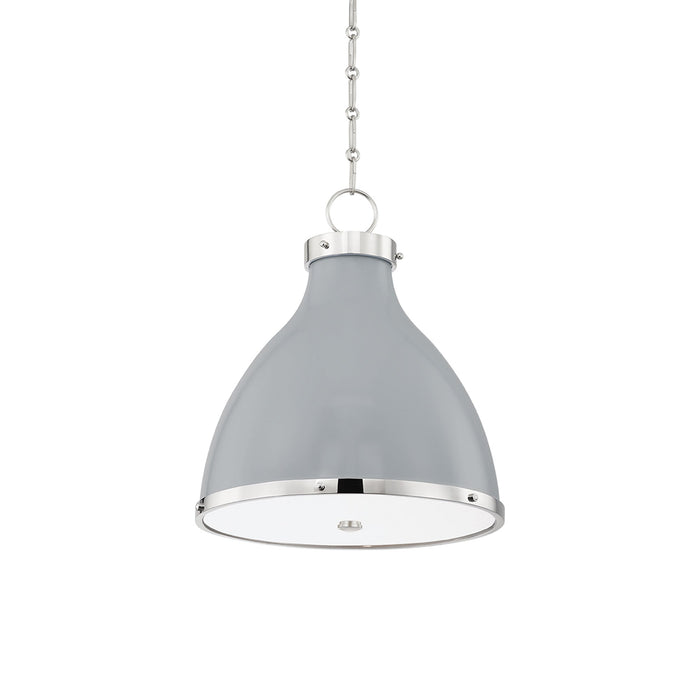 Painted No. 3 Pendant Light in Polished Nickel/Parma Gray Combo.