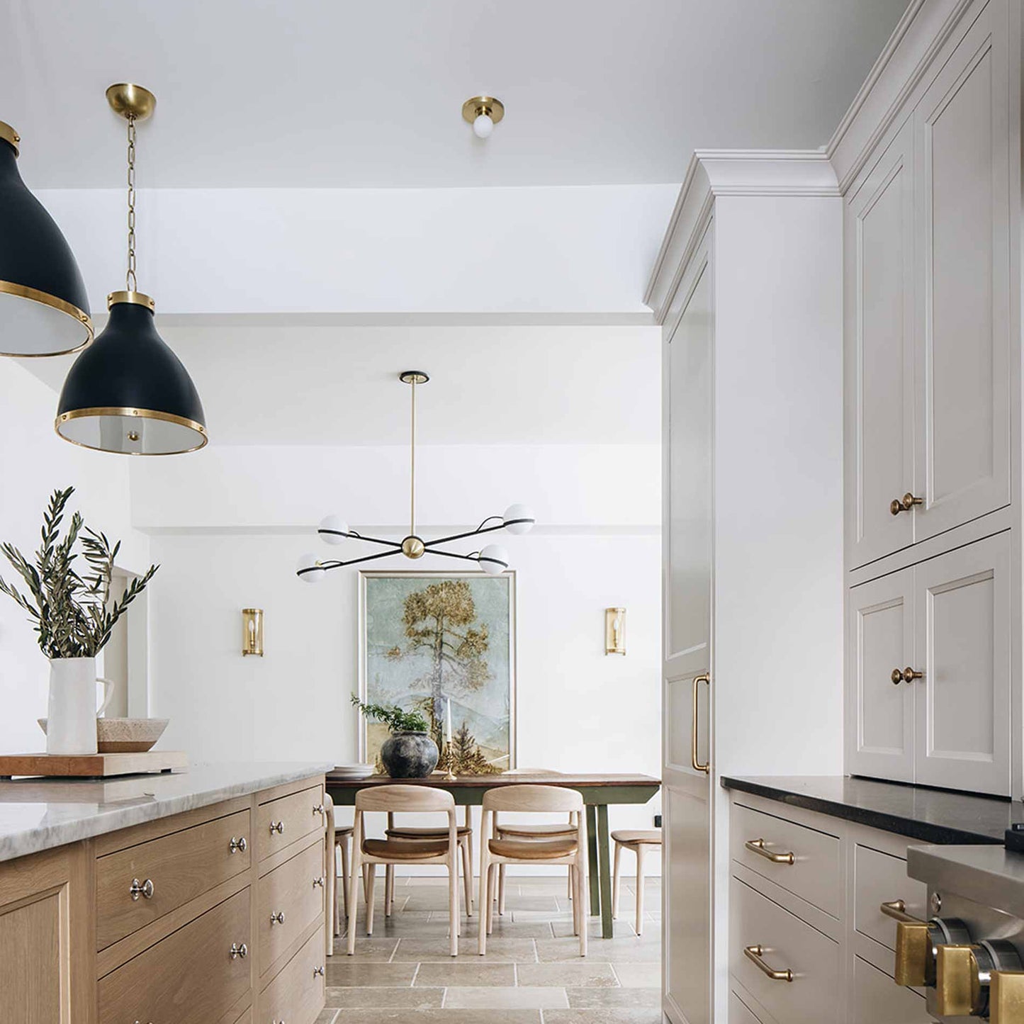 Painted No. 3 Pendant Light in kitchen.