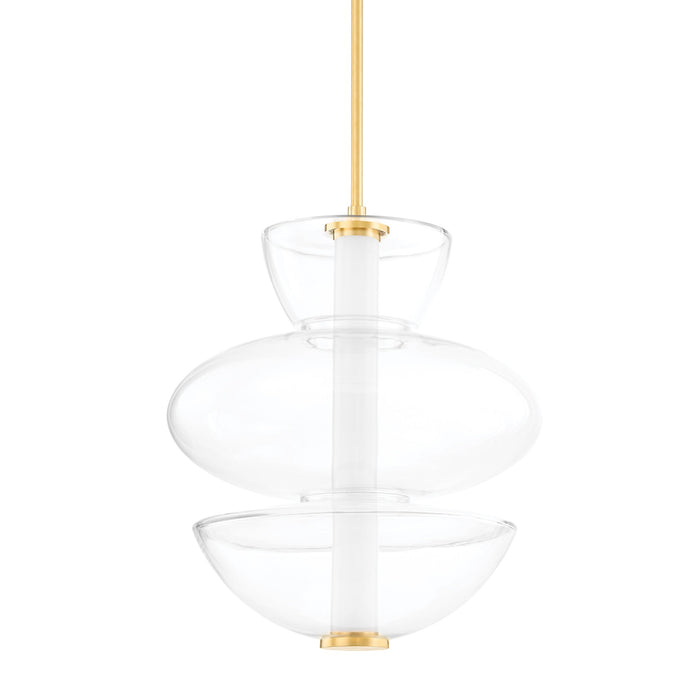 Palermo 5319 LED Pendant Light in Aged Brass.