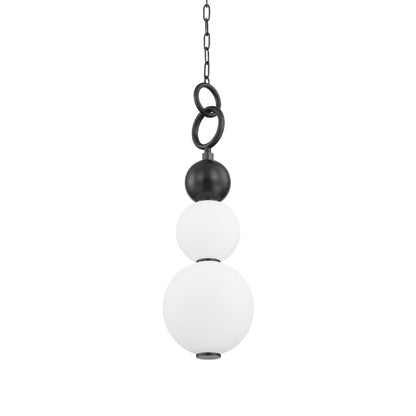 Perrin LED Pendant Light in Black Brass.