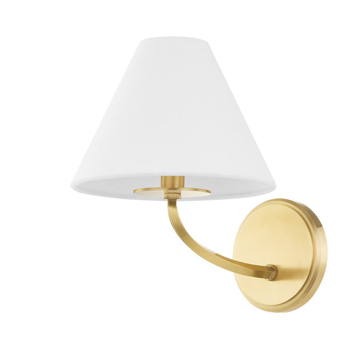 Stacey Wall Light in Aged Brass.