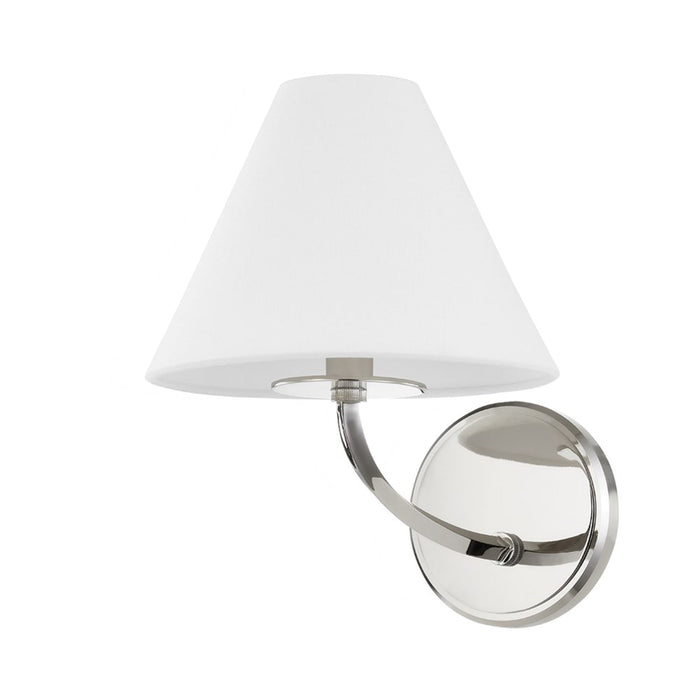 Stacey Wall Light in Polished Nickel.