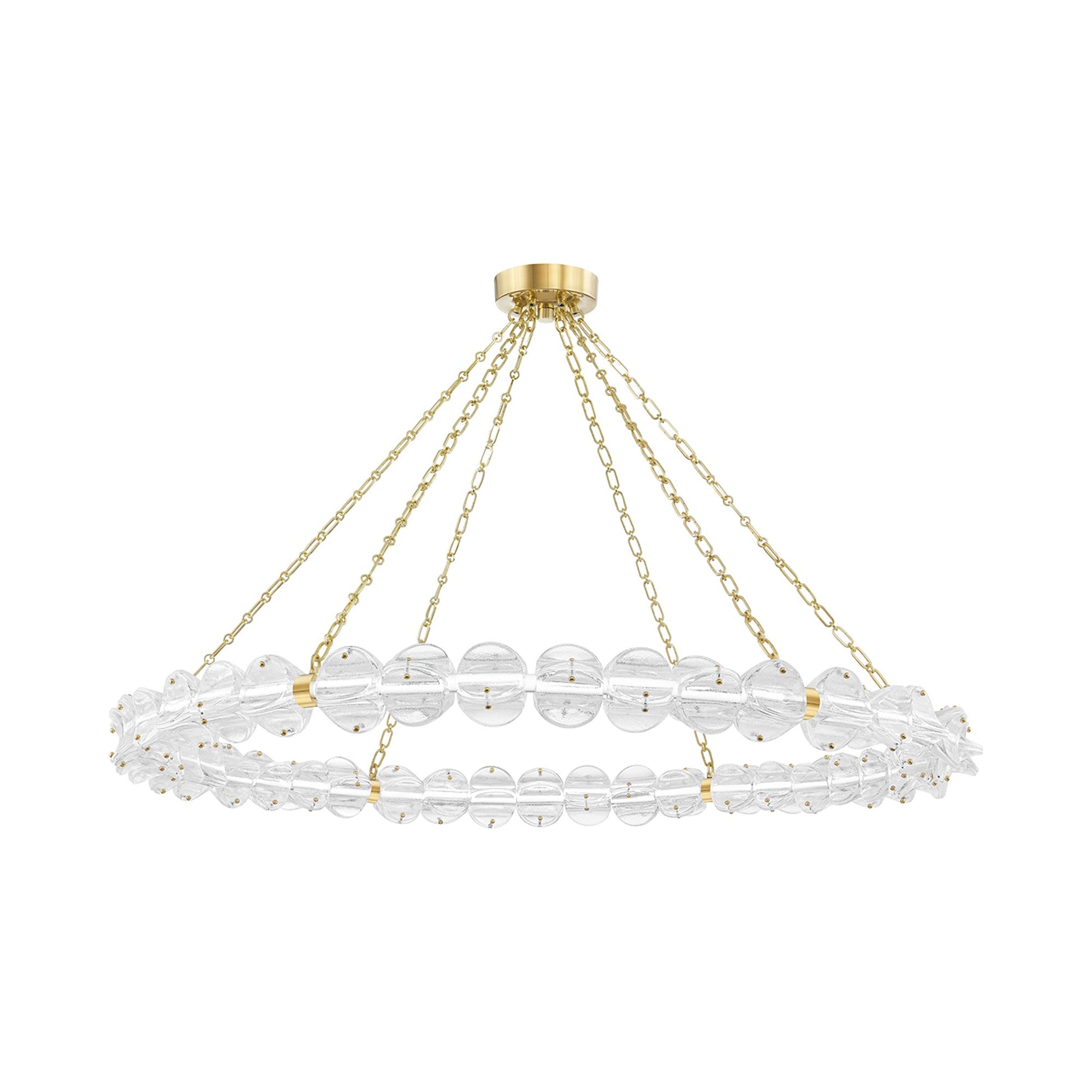 Lindley LED Chandelier in Aged Brass (Large).