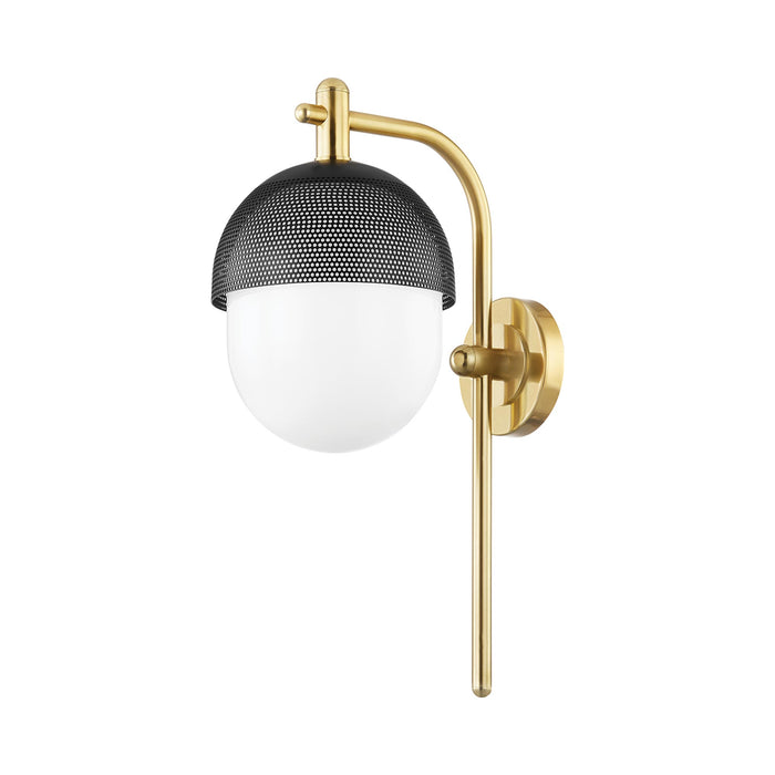Nyack Wall Light in Aged Brass/Black.