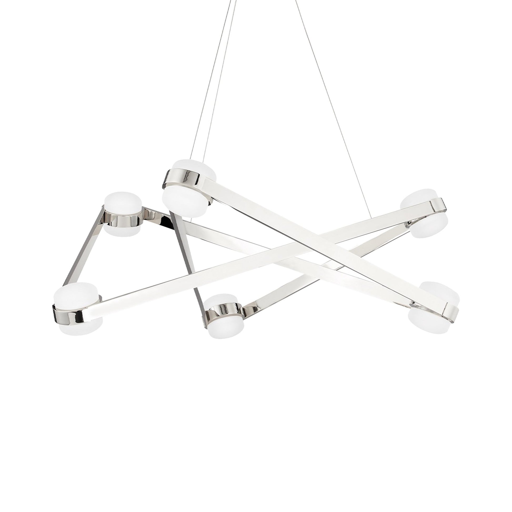 Orbit LED Chandelier in Polished Nickel (6-Light).