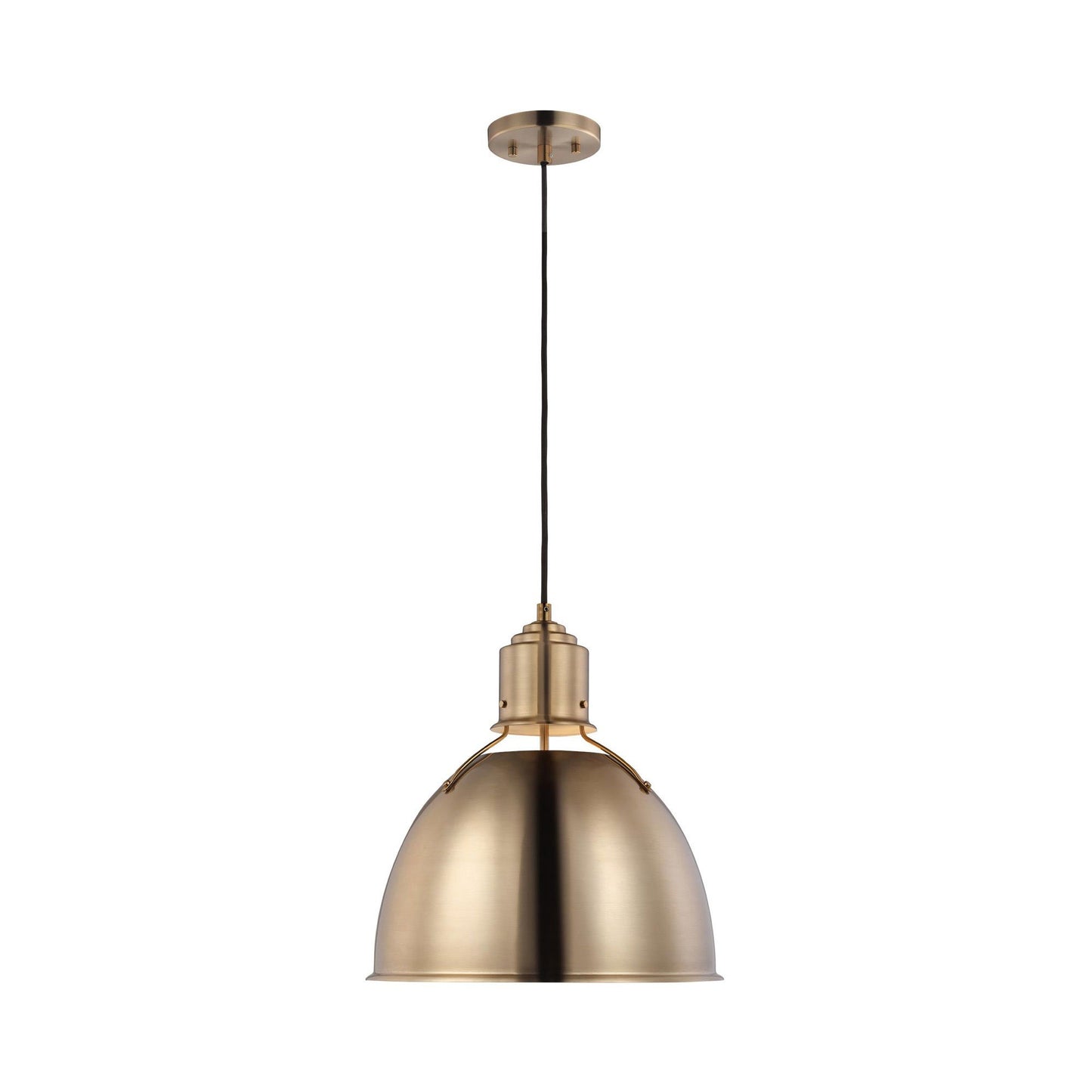 Huey Pendant Light in Satin Brass.