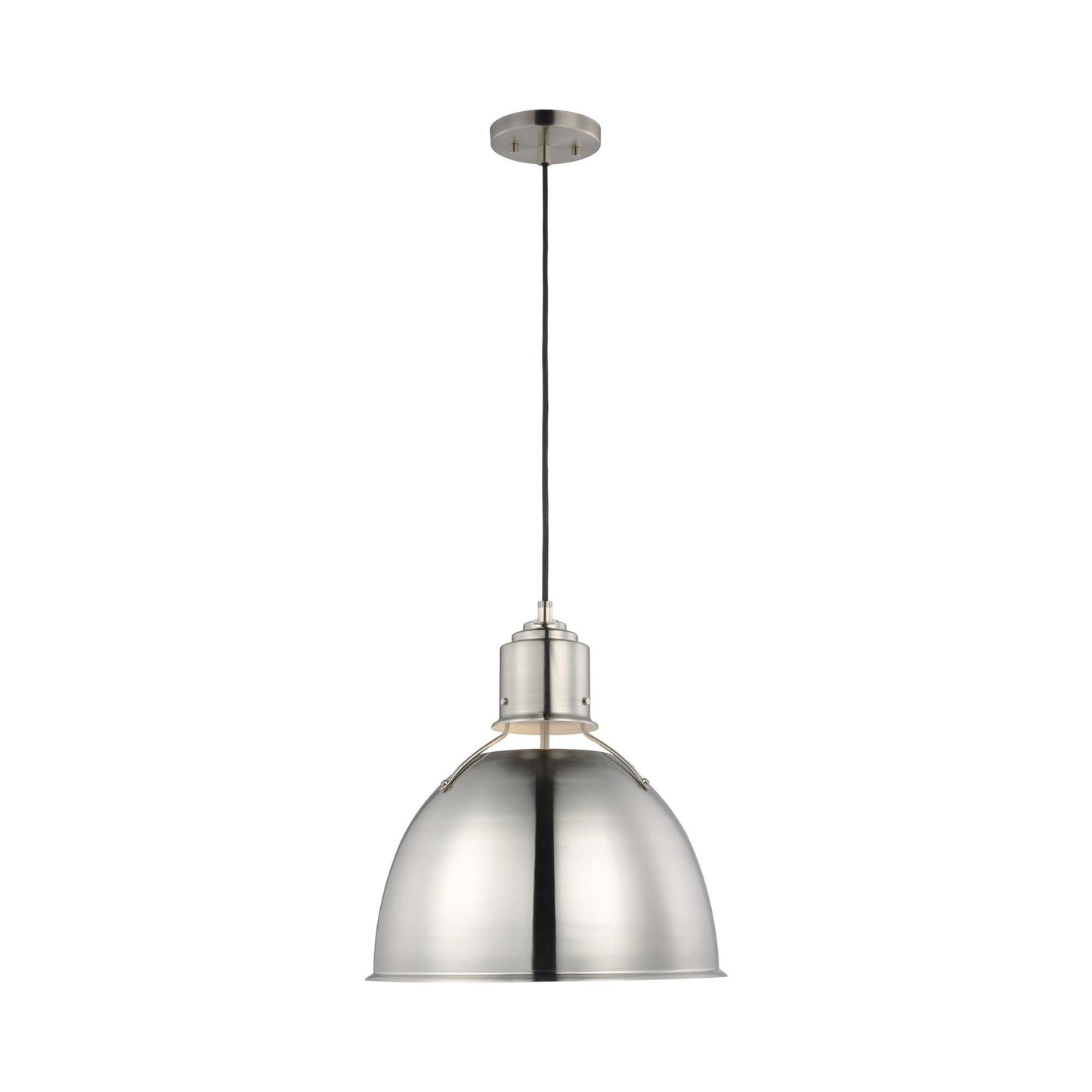 Huey Pendant Light in Brushed Nickel.