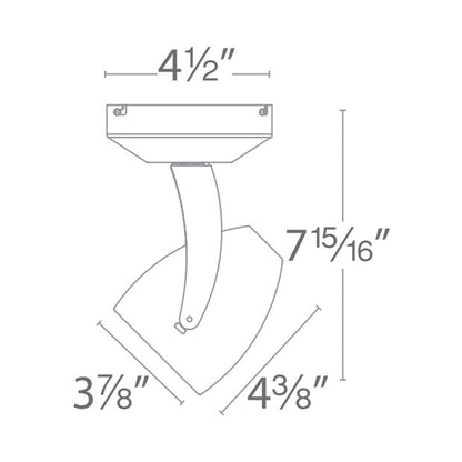 Impulse LED Monopoint Light - line drawing.