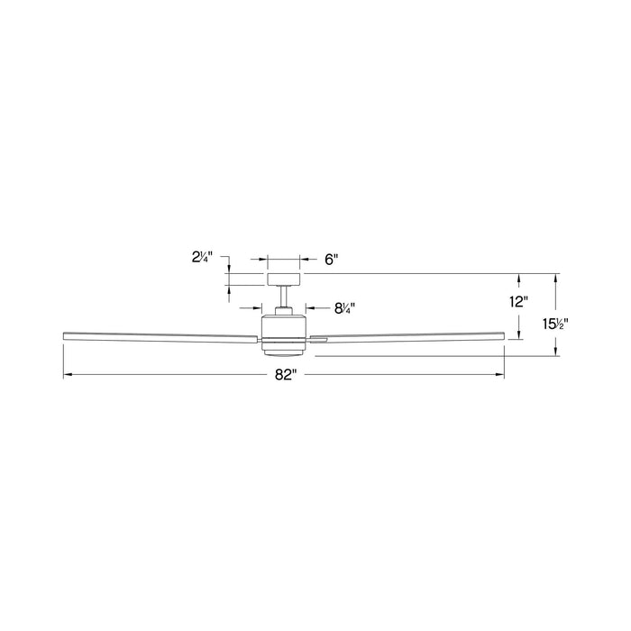 Indy Maxx LED Ceiling Fan - line drawing.