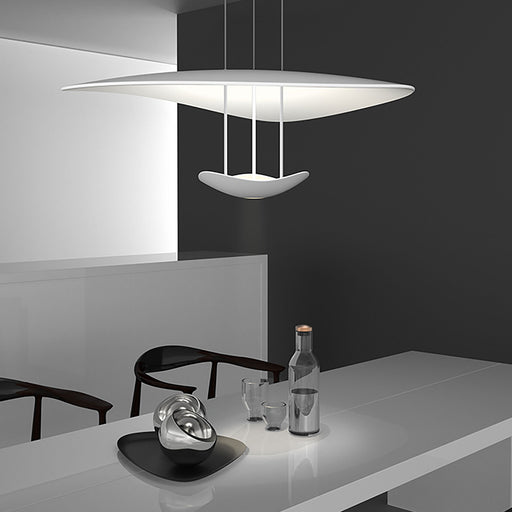 Infinity Reflections LED Pendant Light in living room.