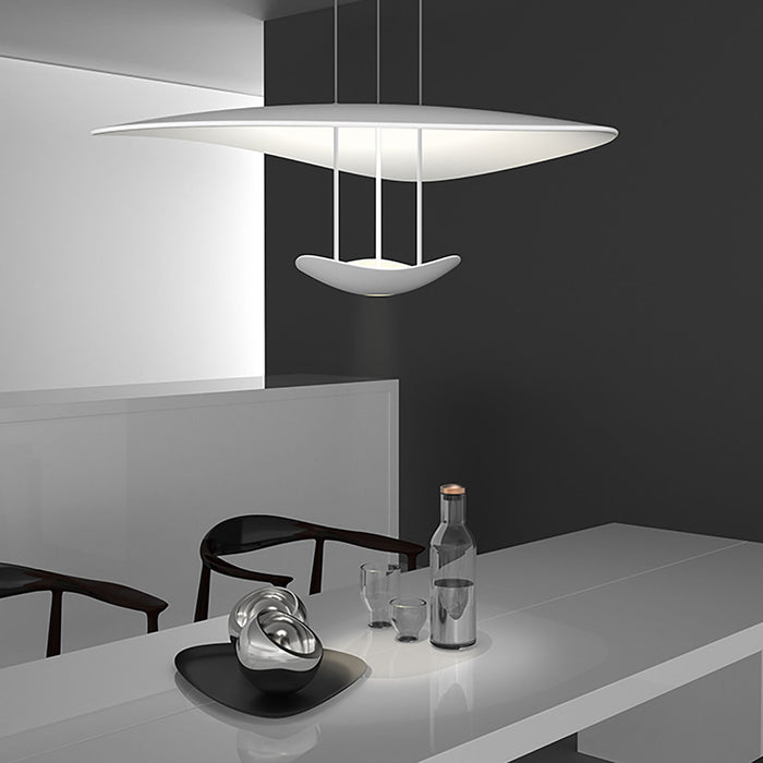 Infinity Reflections LED Pendant Light in living room.