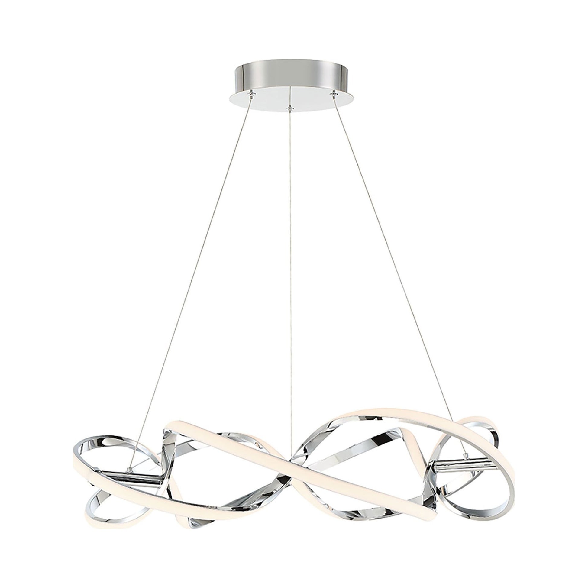 Interlace LED Pendant Light in Chrome (Round).