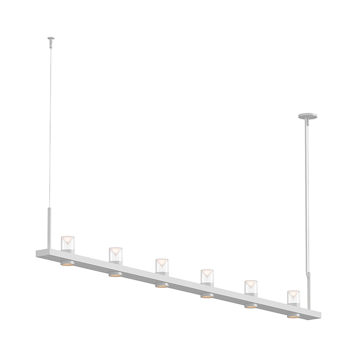 Intervals® LED Linear Suspension Light in Satin White/Clear with Cone (6-Light).