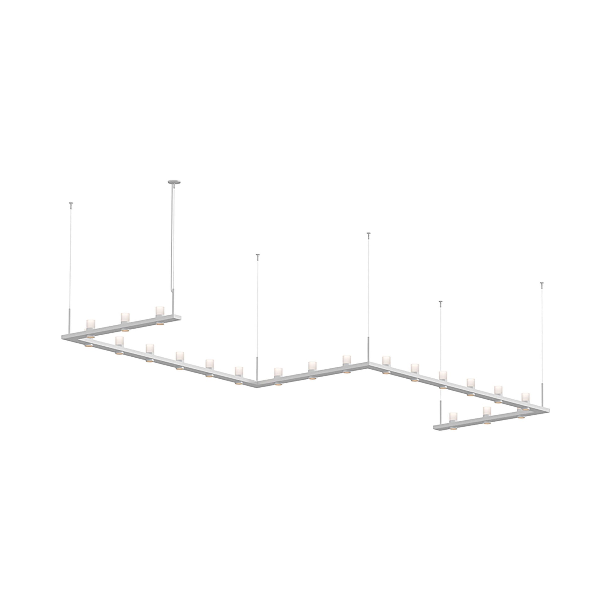 Intervals® Zig-Zag LED Suspension Light in Satin White/Etched Cylinder.