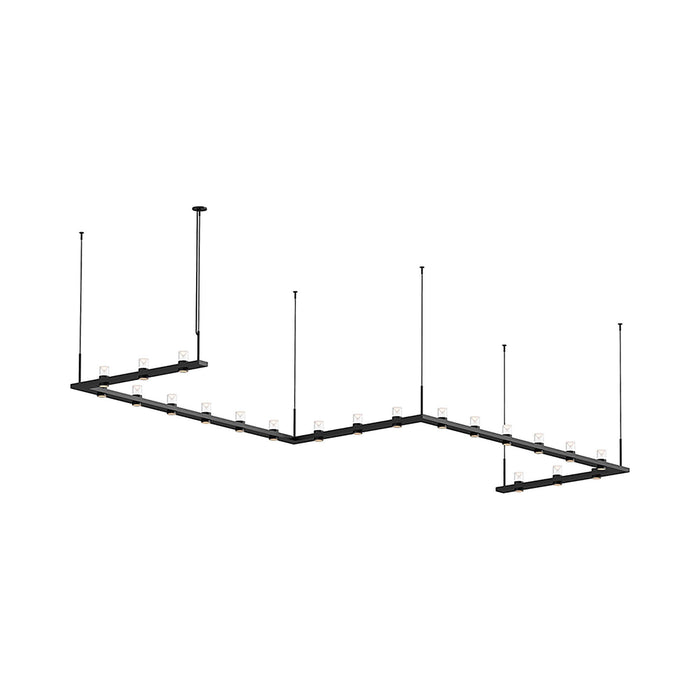 Intervals® Zig-Zag LED Suspension Light in Satin Black/Clear with Cone.