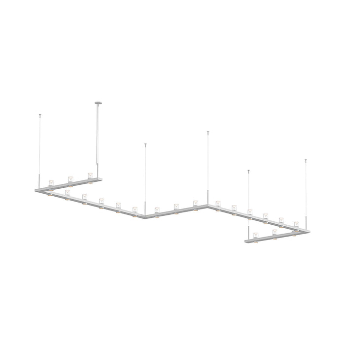 Intervals® Zig-Zag LED Suspension Light in Satin White/Clear with Cone.