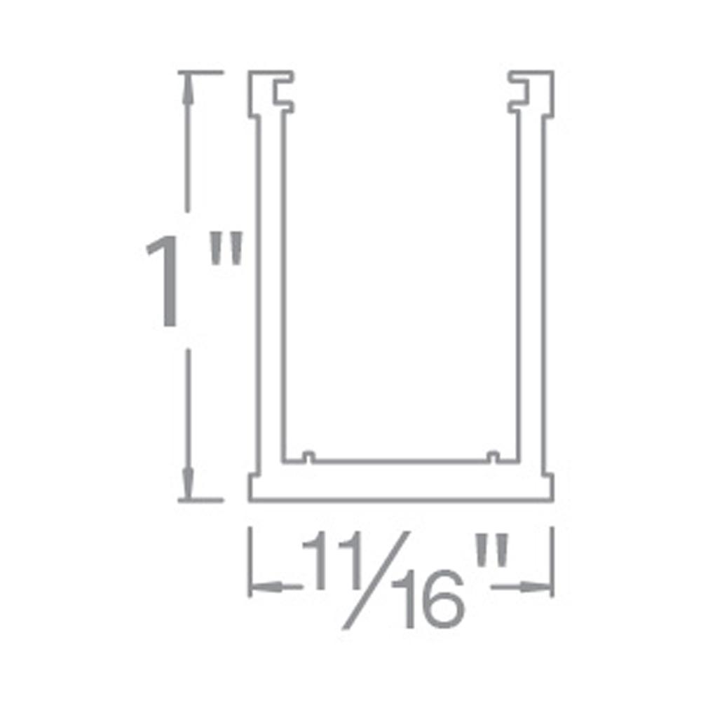 InvisiLED 5FT Surface Mounted Channel - line drawing.