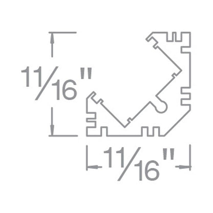 InvisiLED 5FT Surface Mounted Channel - line drawing.